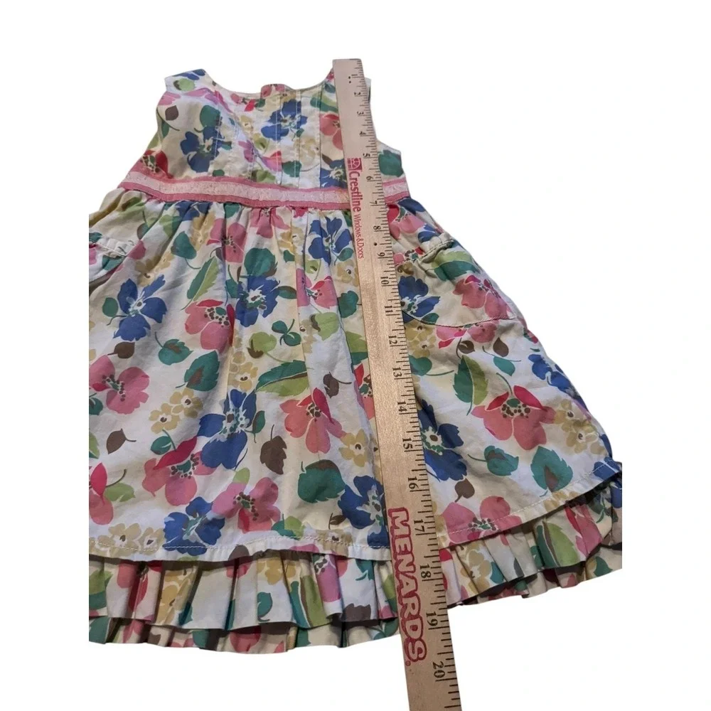 Genuine Kids from OshKosh Toddler Dress 18M Floral‎ Sleeveless Ruffle Hem Party